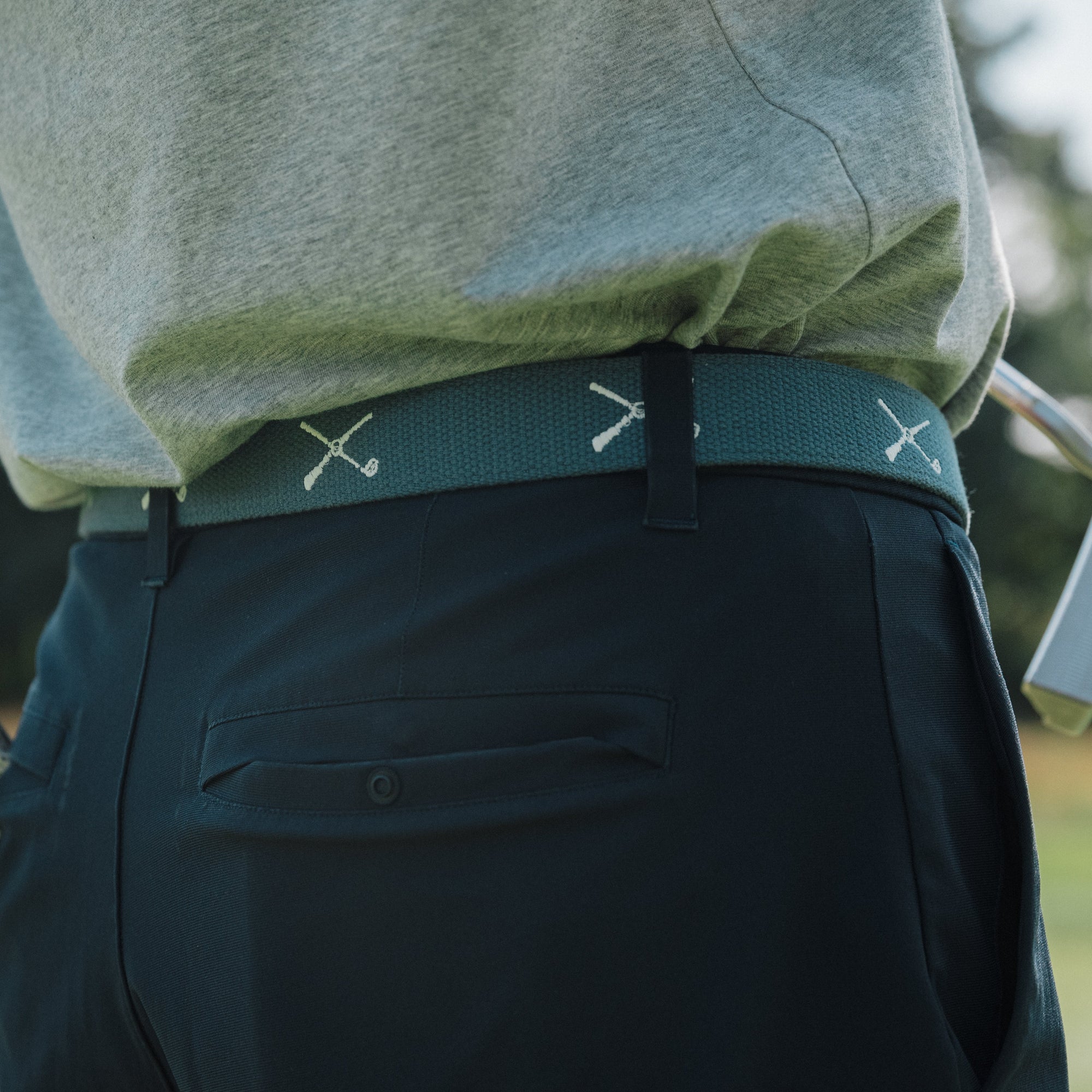 The Shotgun Start Embroidered Belt - Breaker Blue
