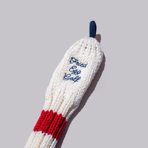 Fried Egg Golf White Knit Headcover - Hybrid