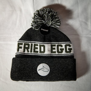 Fried Egg Golf Pom Beanie - Heathered Black/Green