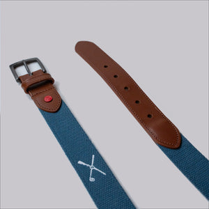 The Shotgun Start Embroidered Belt - Breaker Blue