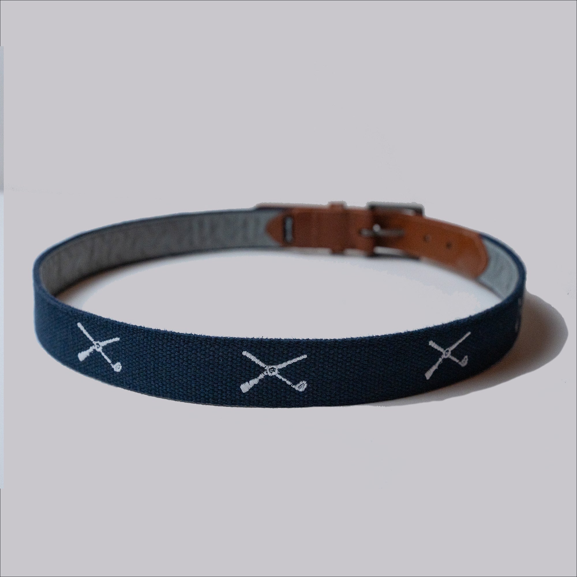 The Shotgun Start Embroidered Belt - Navy