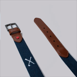 The Shotgun Start Embroidered Belt - Navy