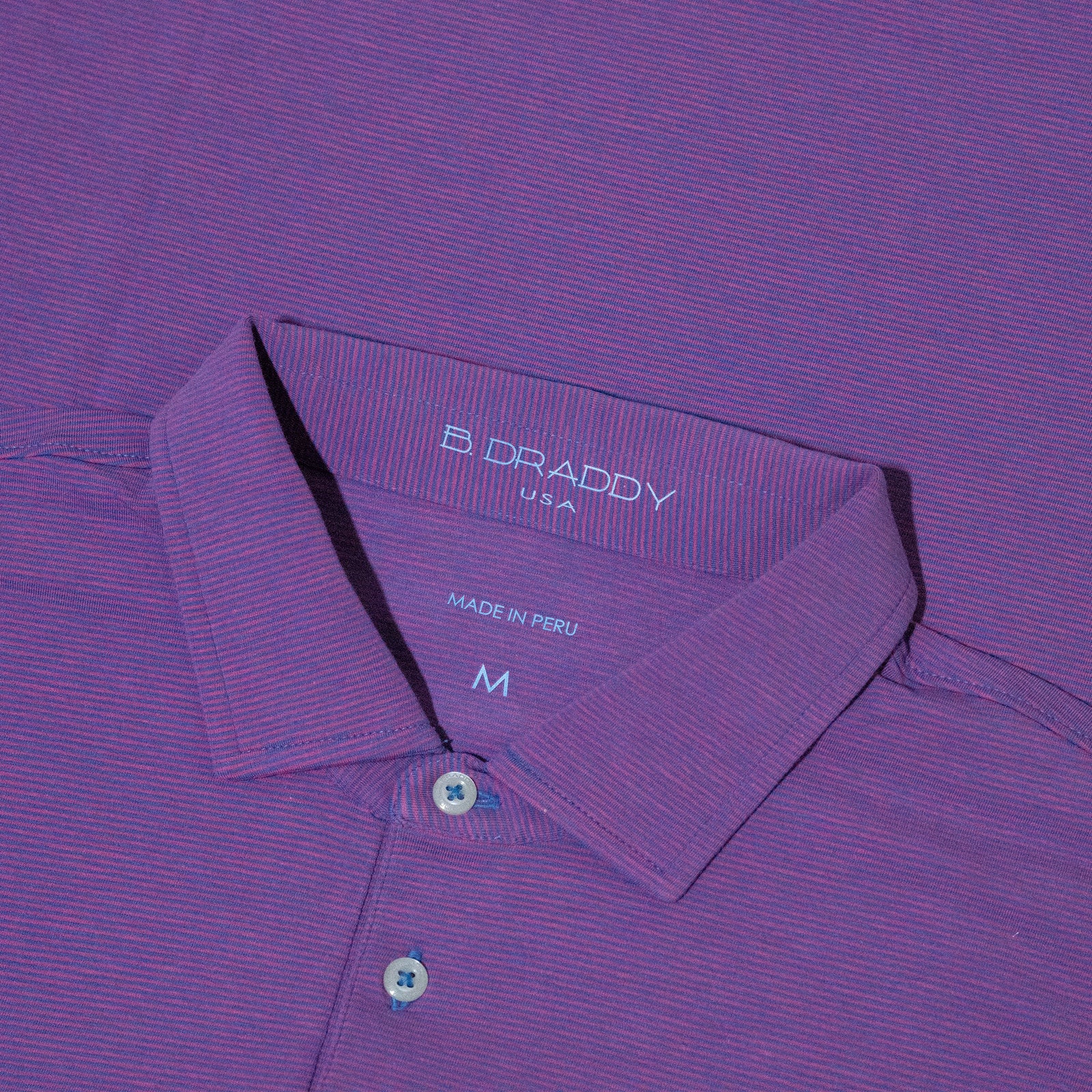 The Shotgun Start & B. Draddy Vin Pocket Polo - Indigo/Pink
