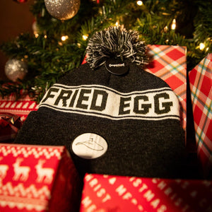 Fried Egg Golf Pom Beanie - Heathered Black/Green