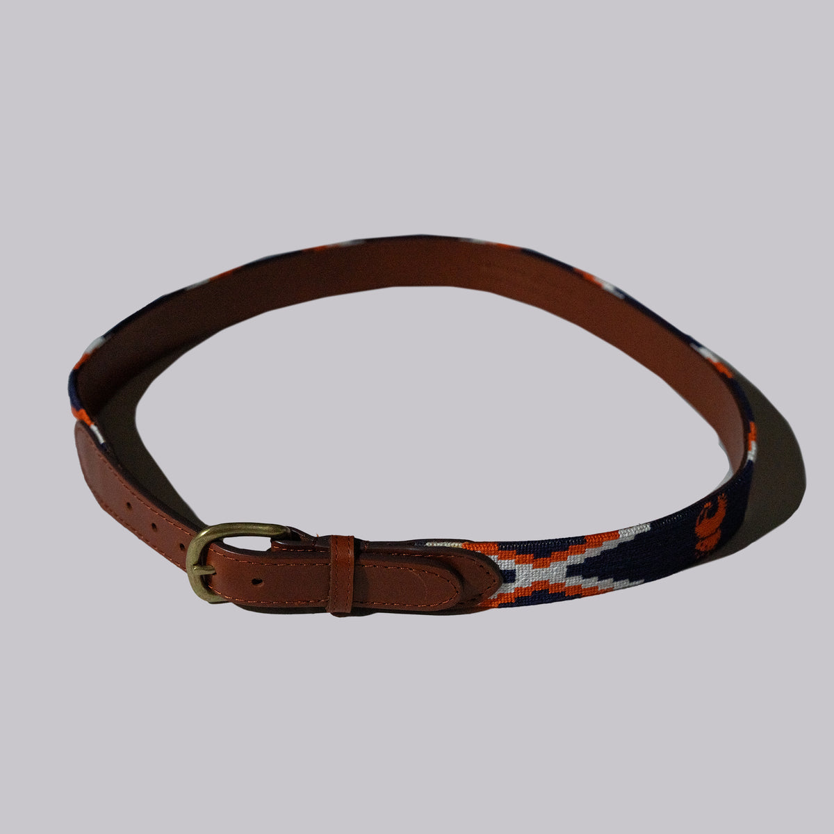 Fried Egg Golf Club and Smathers & Branson Needlepoint Belt - Navy/Orange