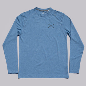 The Shotgun Start & Tasc Long Sleeve Fitness T-Shirt - Chambray Heather