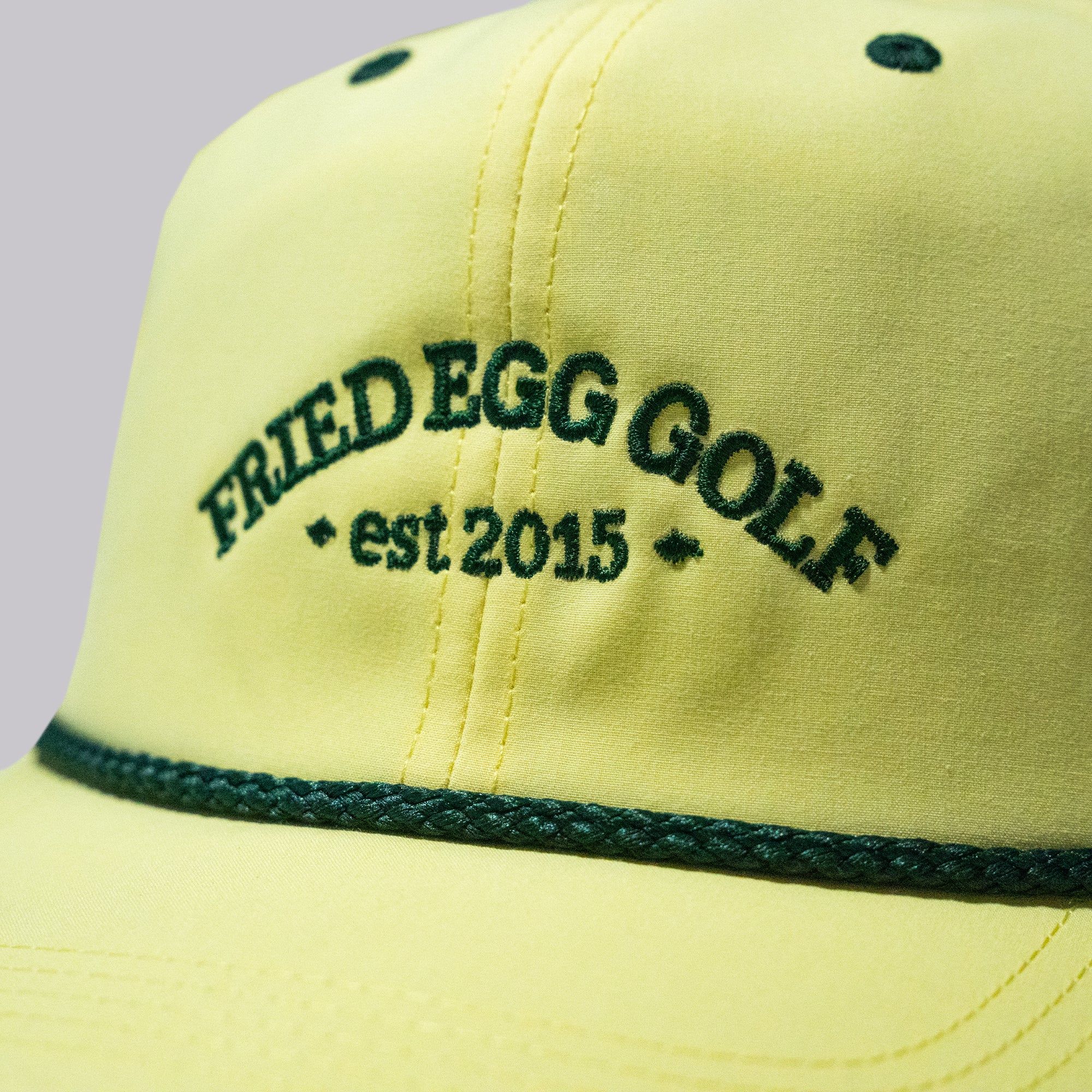 Fried Egg Golf & American Needle 10th Anniversary All Day Rope Hat - Lemon Ice/Dark Green
