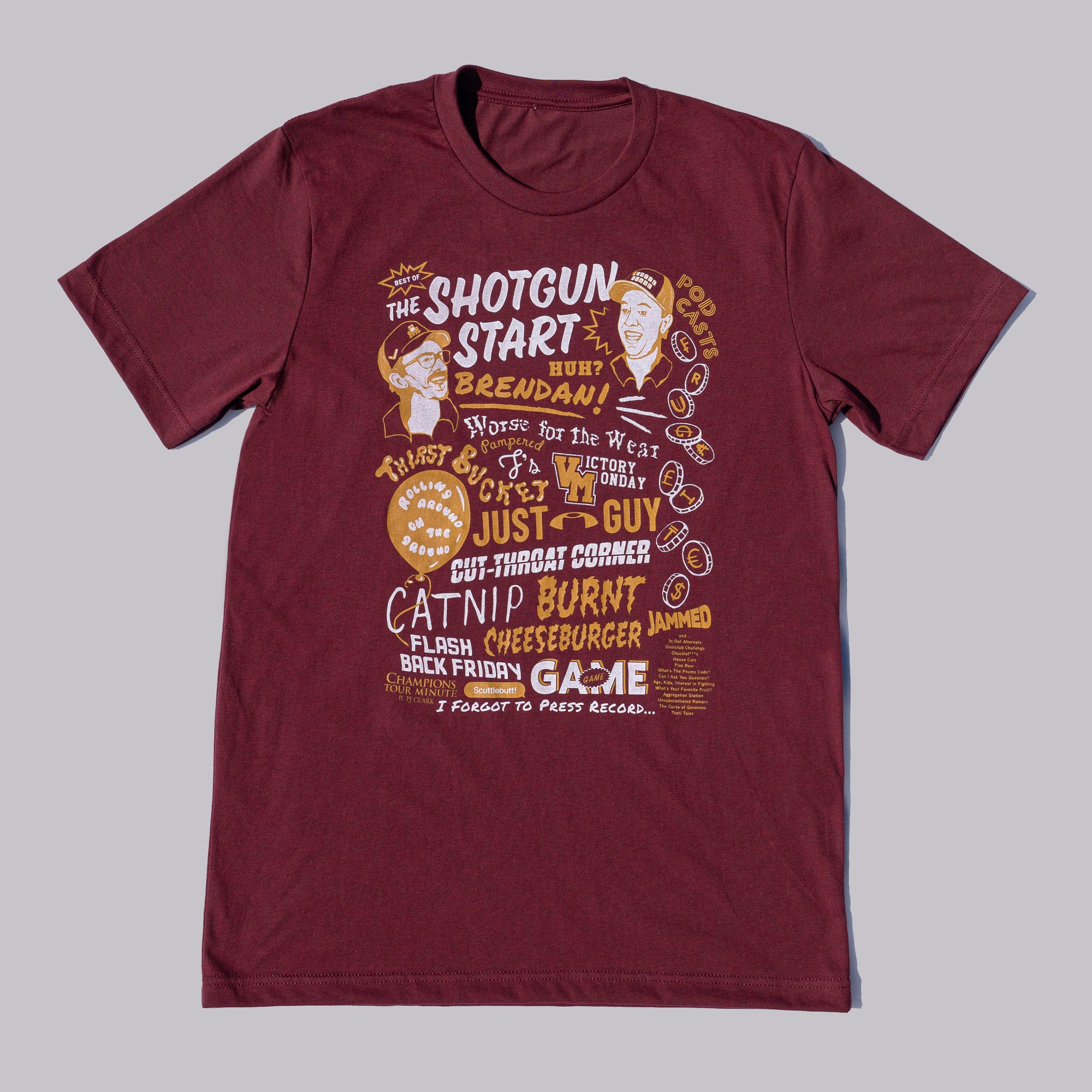 The Shotgun Start "Best of" T-Shirt - Maroon/Gold