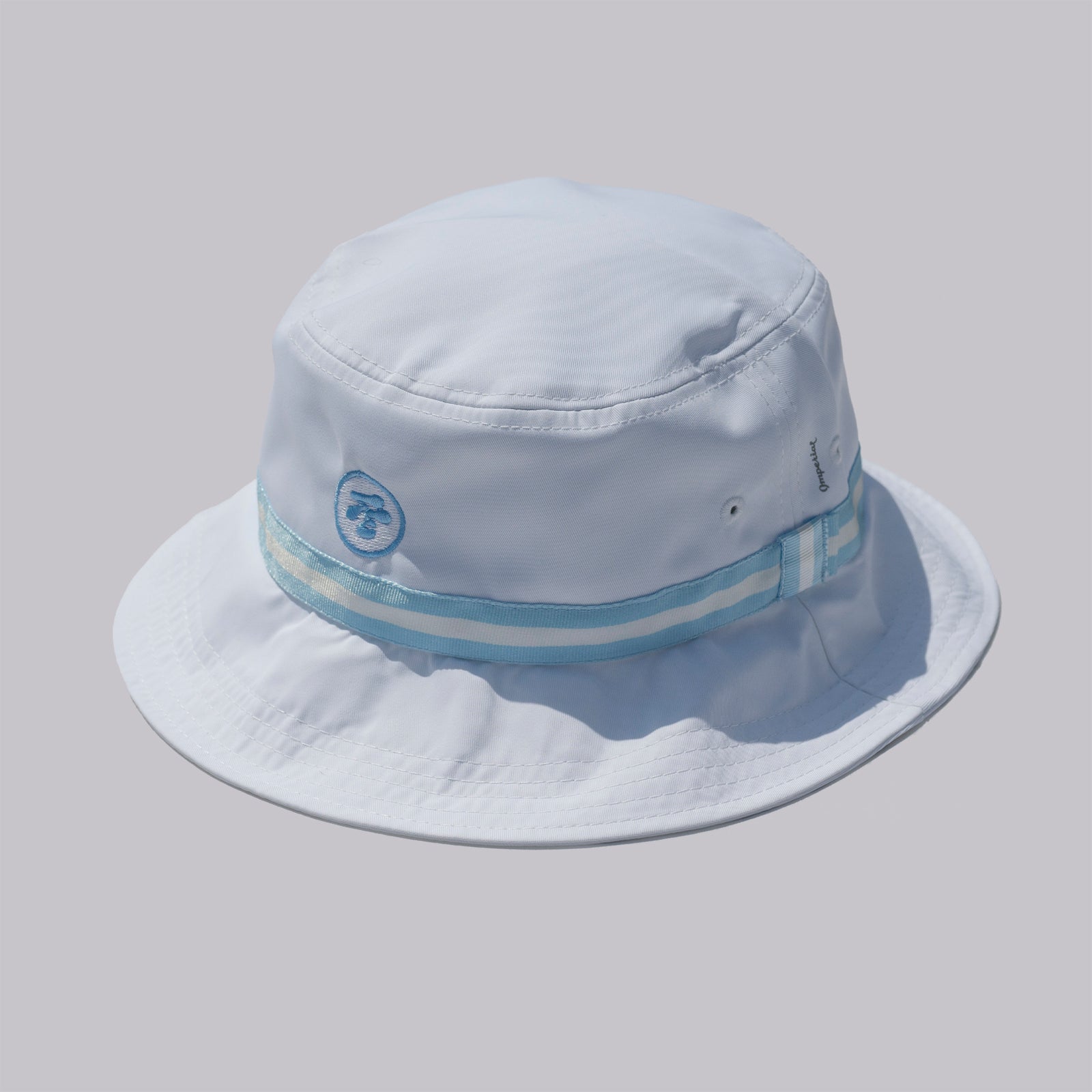 Fried Egg Golf & Imperial Performance Bucket Hat - White/Light Blue