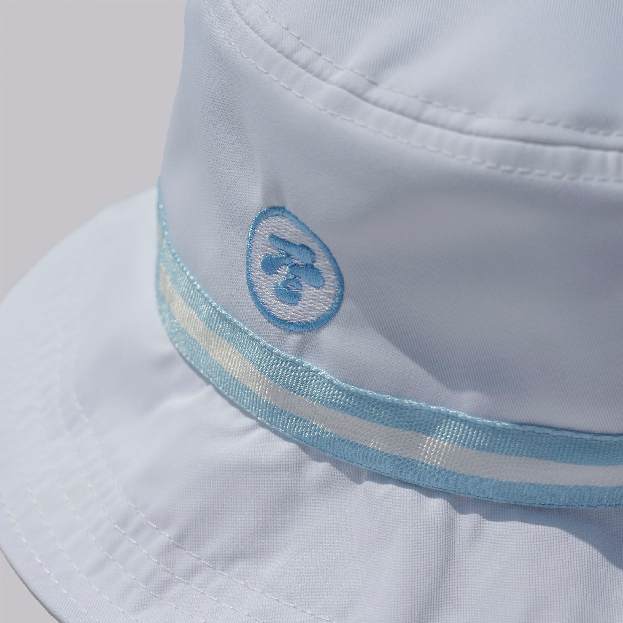 Nautica Cappello A Secchiello In Cotone Seersucker Blu E Bianco Con Occhielli - Taglia S Uomo - 2
