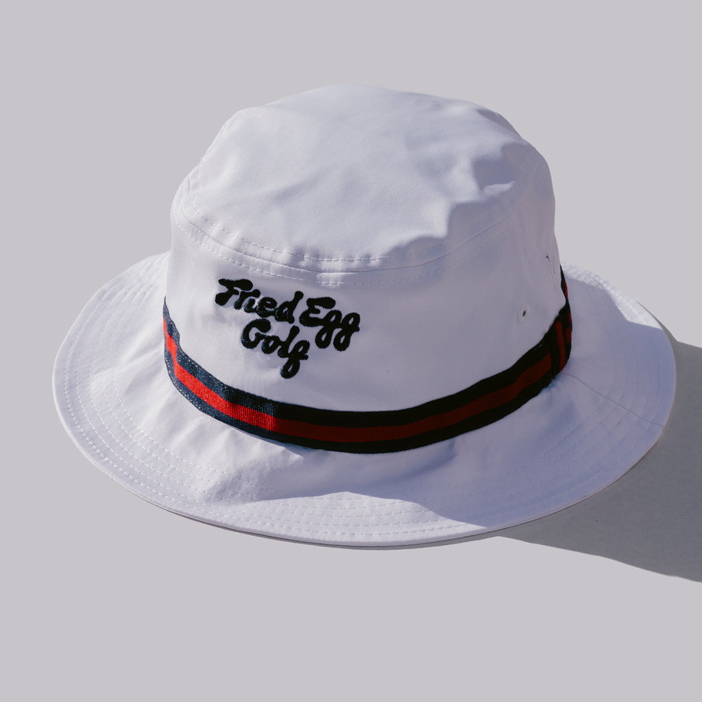 Fried Egg Golf & Imperial Performance Bucket Hat - Navy/Red/Navy