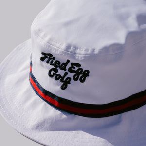 Fried Egg Golf & Imperial Performance Bucket Hat - Navy/Red/Navy