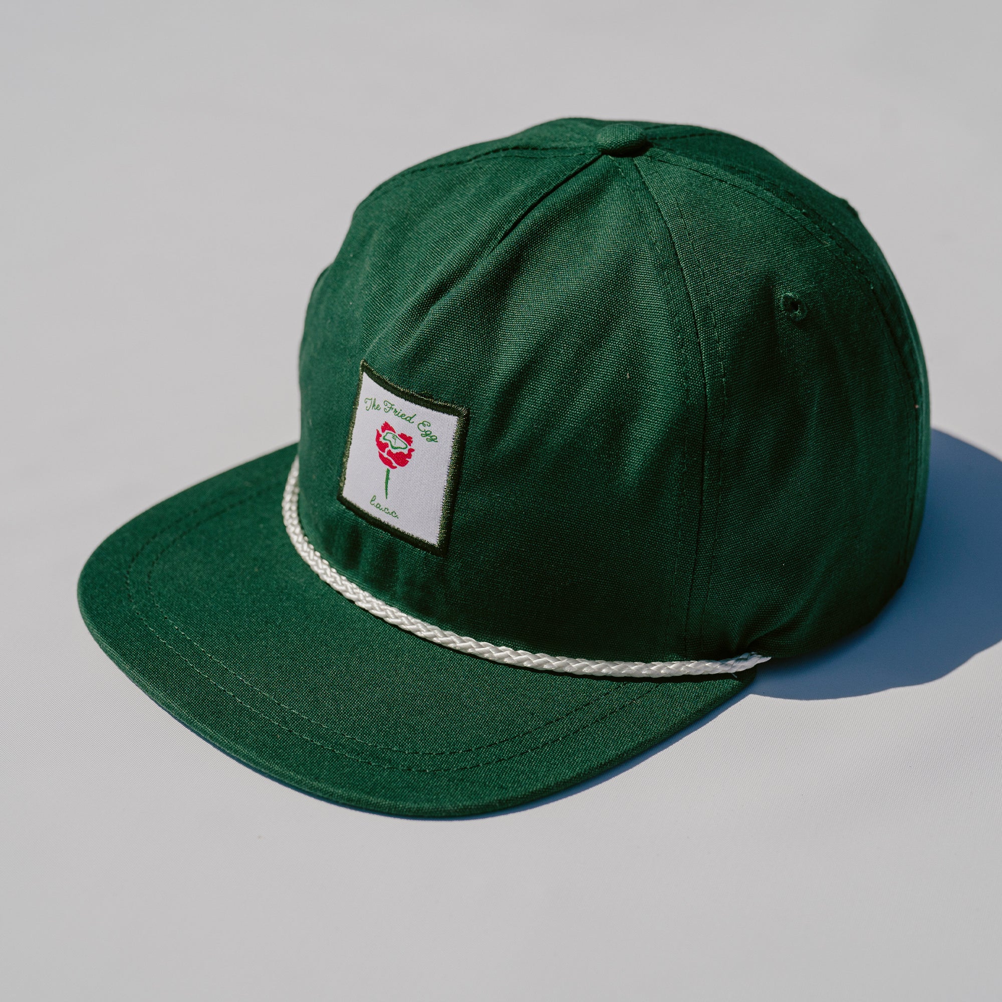 The Fried Egg Rose Rope Hat - Forest Green