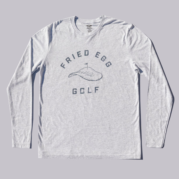 Fried Egg Golf Potato Chip Long Sleeve T-Shirt - Heather White