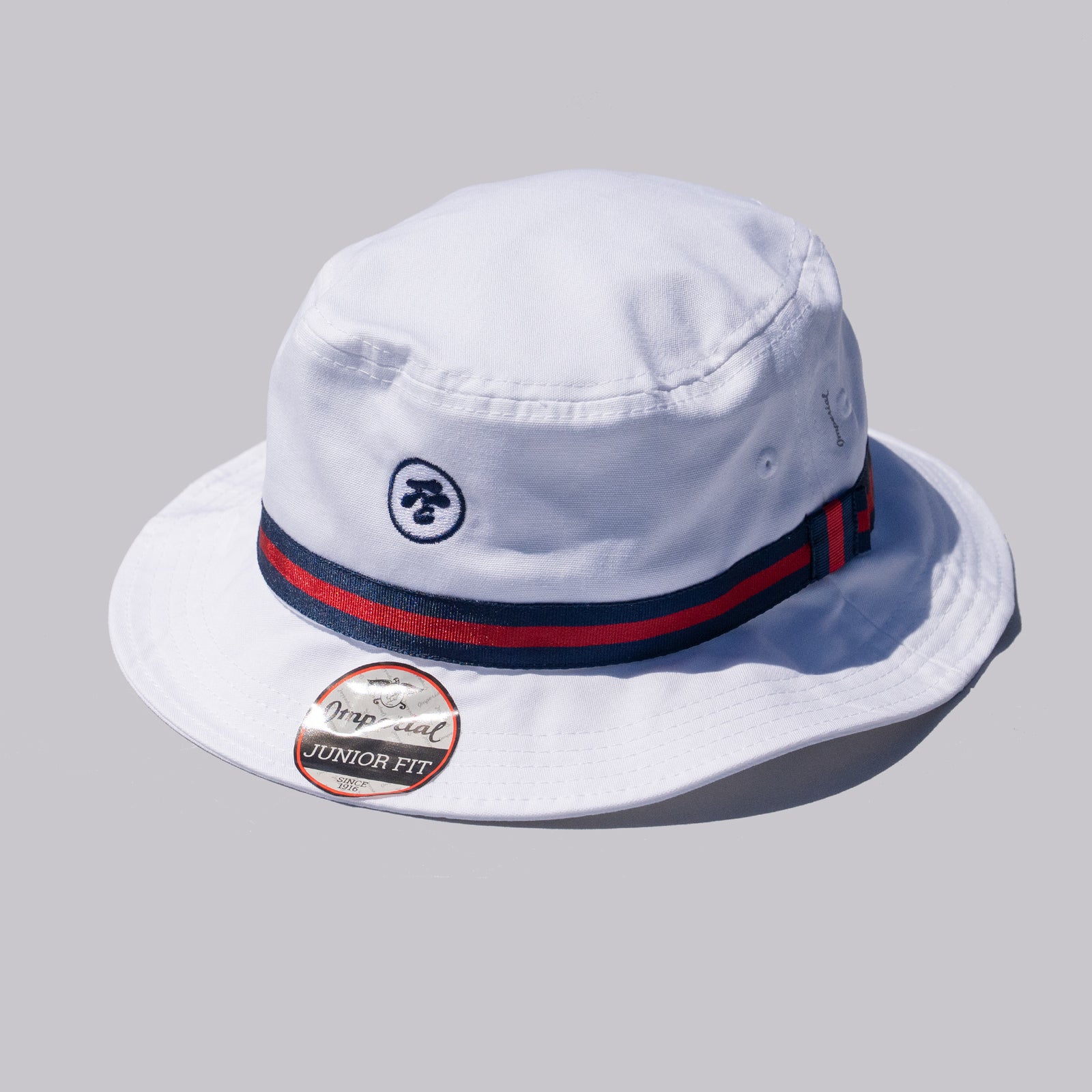 Fried Egg Golf & Imperial Performance Youth Bucket Hat - Navy/Red/Navy
