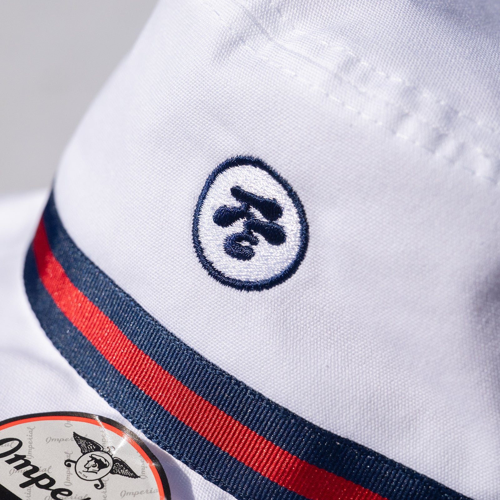 Fried Egg Golf & Imperial Performance Youth Bucket Hat - Navy/Red/Navy