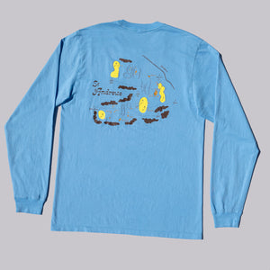 Fried Egg Golf St Andrews Long Sleeve Pocket T-Shirt - Azure