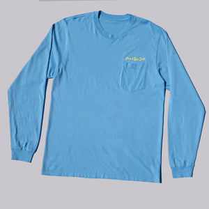 Fried Egg Golf St Andrews Long Sleeve Pocket T-Shirt - Azure