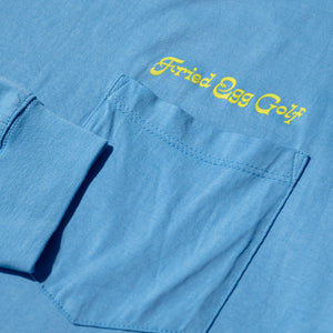 Fried Egg Golf St Andrews Long Sleeve Pocket T-Shirt - Azure