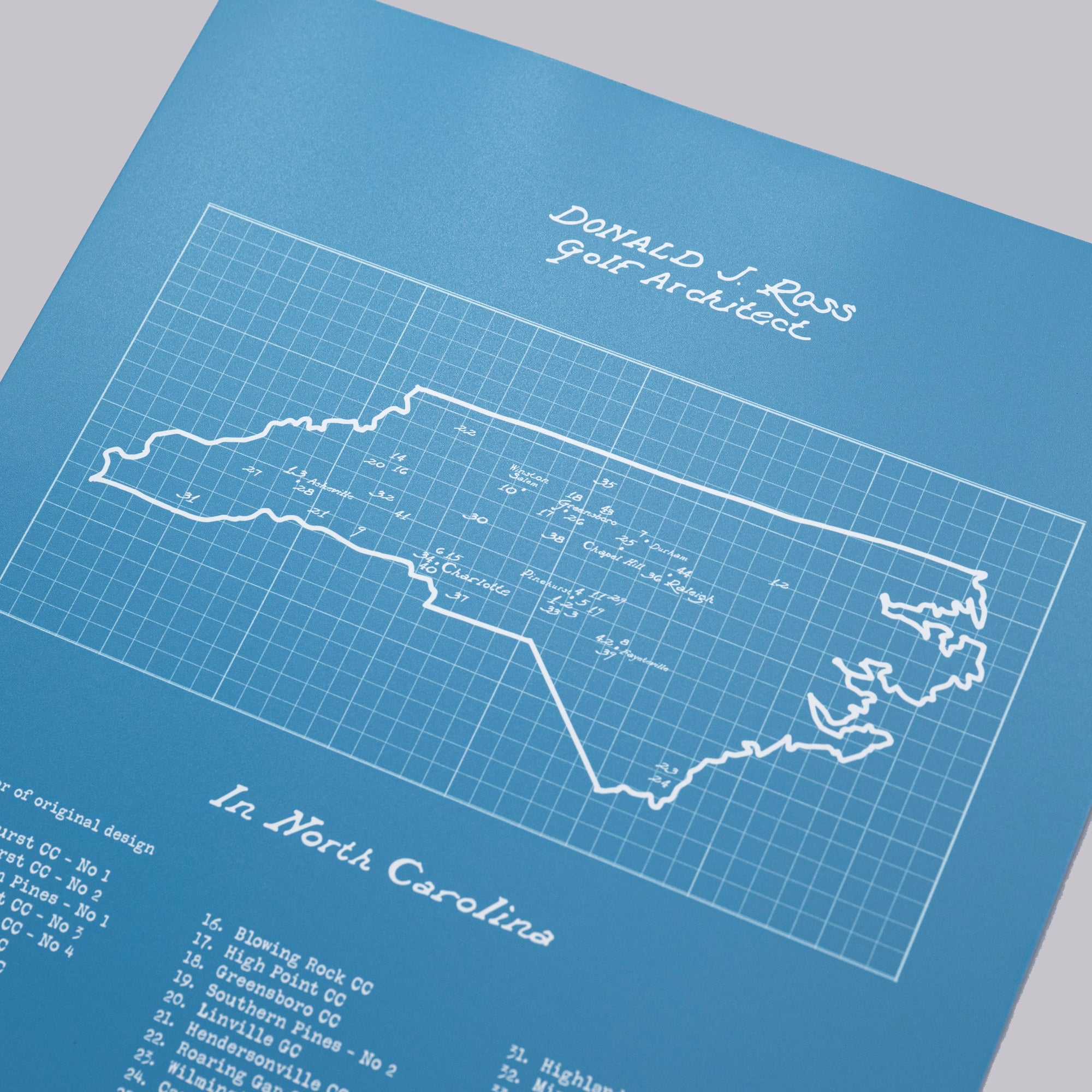 Donald Ross in North Carolina Map Poster