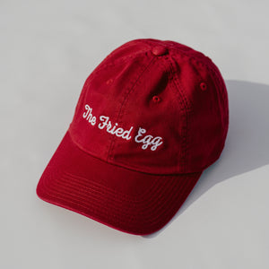 The Fried Egg & American Needle Script Hat - Dongal Red