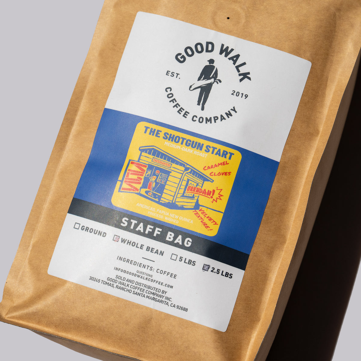 5 Pound Staff Bag - The Shotgun Start Blend Medium-Dark Roast