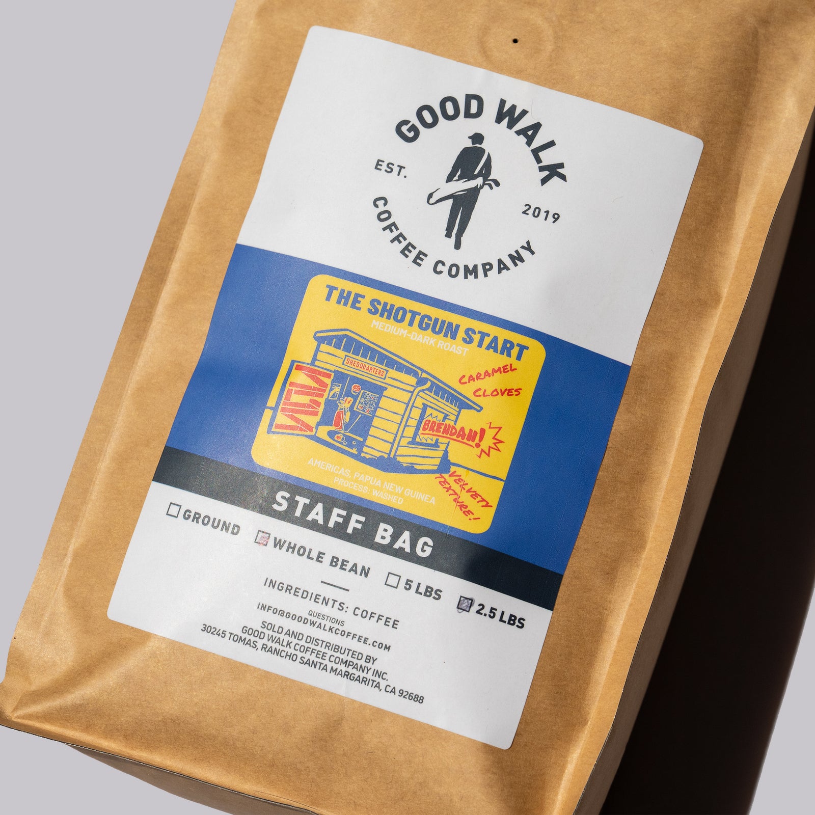 2.5 Pound Staff Bag - The Shotgun Start Blend Medium-Dark Roast