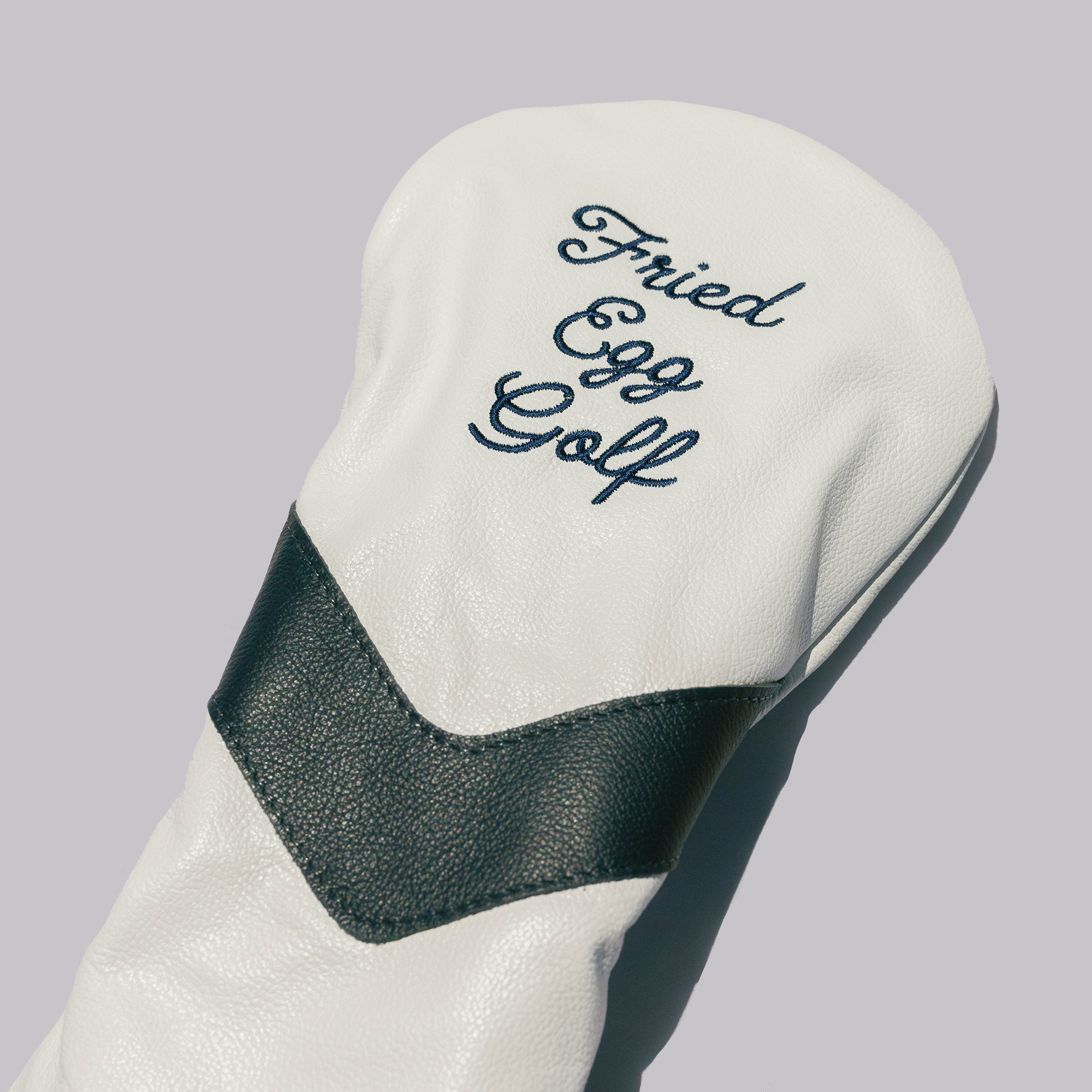Fried Egg Golf White Leather Headcover - Driver