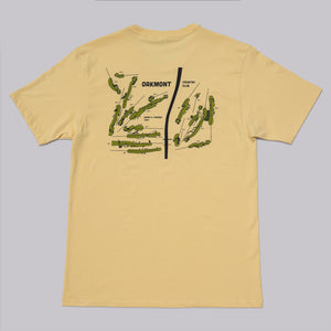 Fried Egg Golf Oakmont Routing Map T-Shirt - Wheat