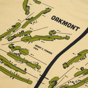 Fried Egg Golf Oakmont Routing Map T-Shirt - Wheat