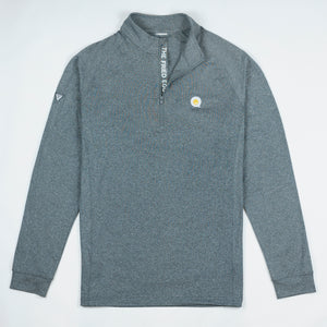 The Fried Egg Quarter Zip Pullover - Heather Charcoal