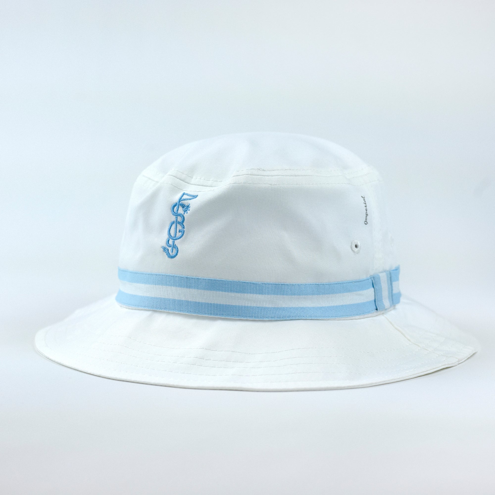 The Shotgun Start & Imperial Performance Bucket Hat - White/Light Blue